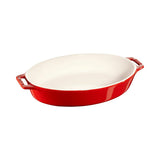 Staub Ceramic Oval Roasting Dish Cherry - 29cm