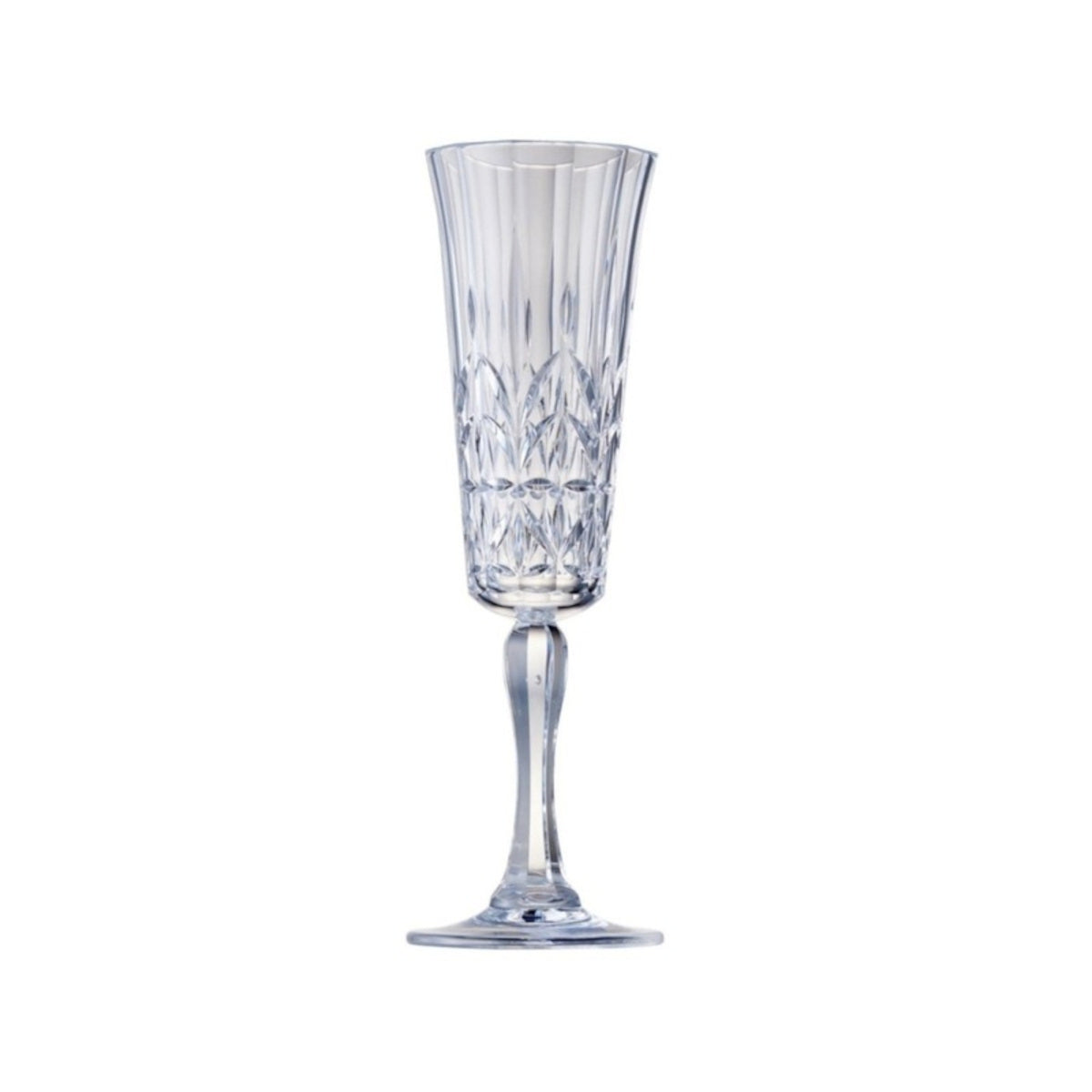 Saltwater unbreakable embossed champagne flute 185ml in clear finish, shown front on