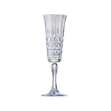 Saltwater unbreakable embossed champagne flute 185ml in clear finish, shown front on