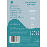 Grace and James Bloom Geranium & Sea Moss Felt Air Freshener 20ml