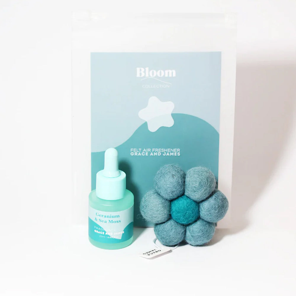 Grace and James Bloom Geranium & Sea Moss Felt Air Freshener 20ml