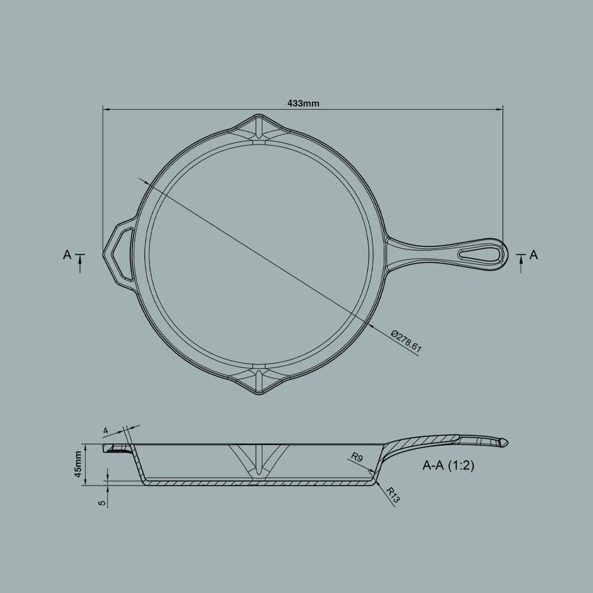 Ironclad Co 28cm Salt Stone Satin Enamel Legacy Pan