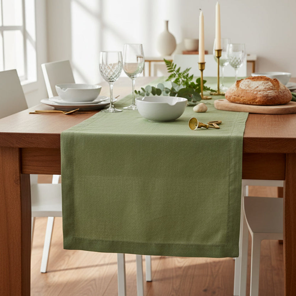 Madras Link Jetty Table Runner Sage 35x200cm | Minimax
