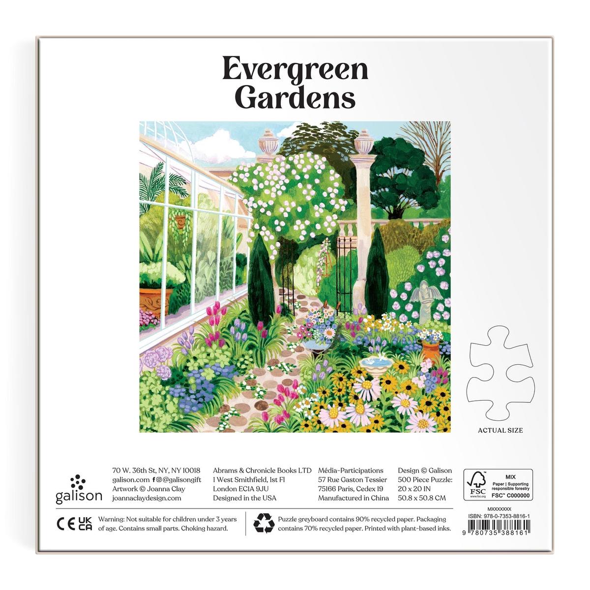 Galison Evergreen Gardens Puzzle 500 Piece | Minimax