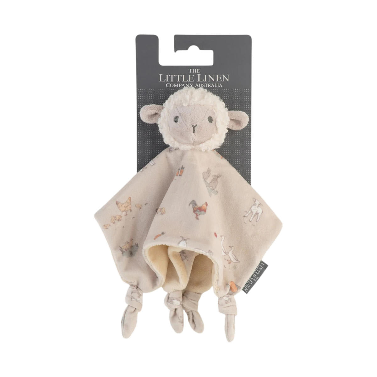 The Little Linen Co Baby Comforter / Security Blanket Farmyard Lamb | Minimax