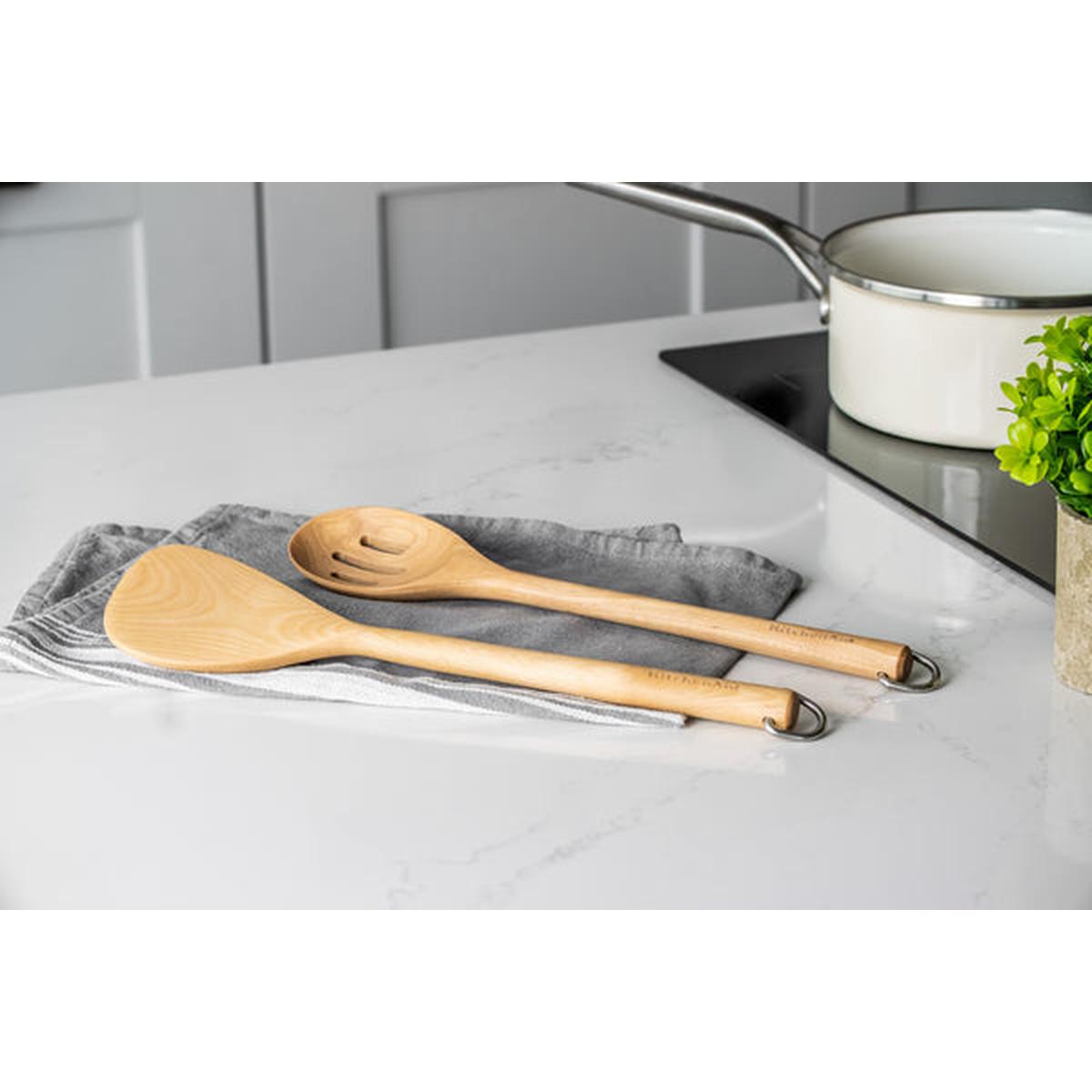 KitchenAid Birchwood Solid Turner | Minimax - on the kitchen counter