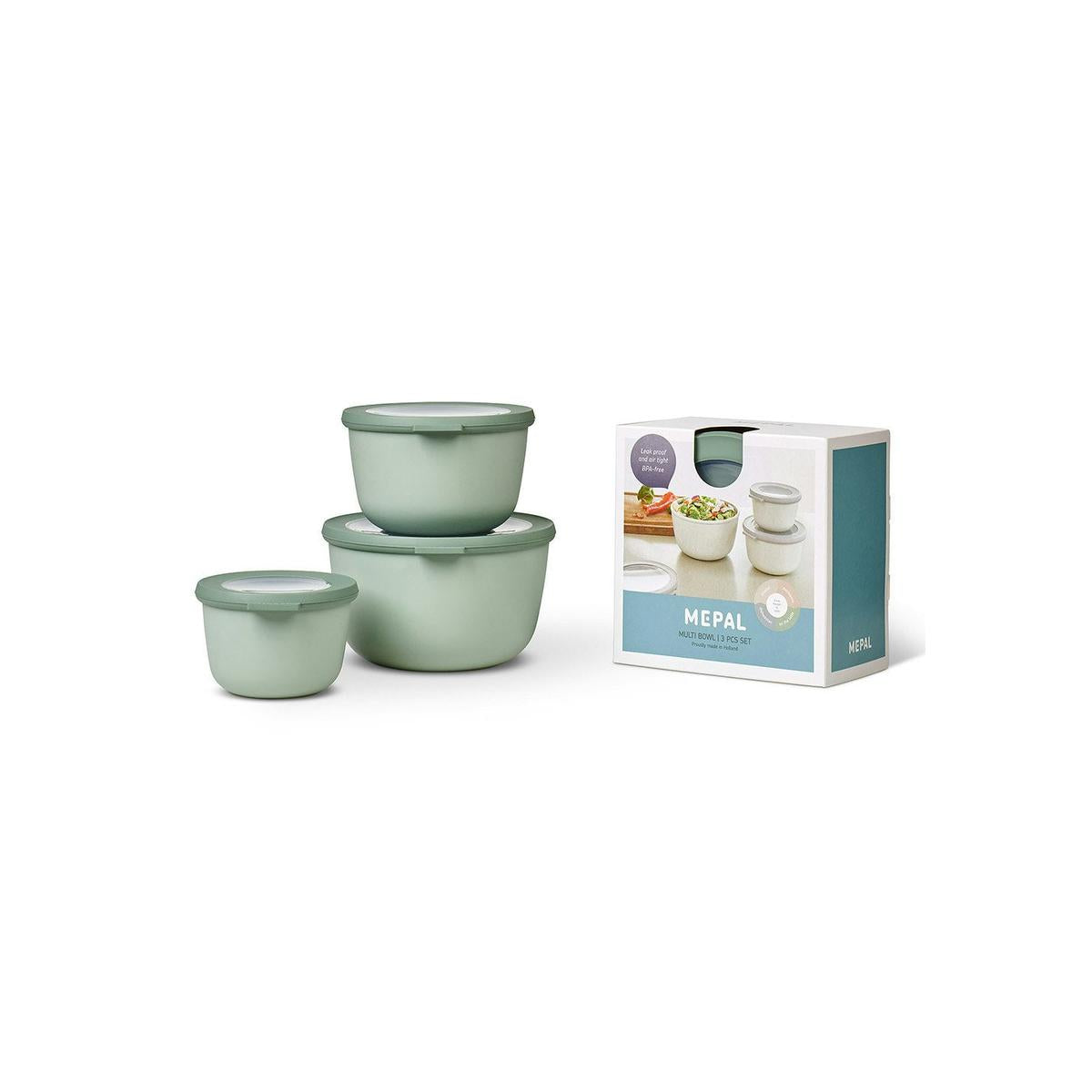 Mepal Cirqula Round Set of 3 (500ml+1000ml+2000ml) - Nordic Sage