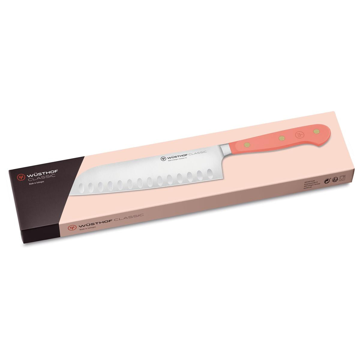 Wusthof Classic Colour Coral Peach Santoku Knife 17cm