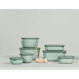 Mepal Cirqula Rectangular Set of 3 (500ml+1000ml+2000ml) - Nordic Sage