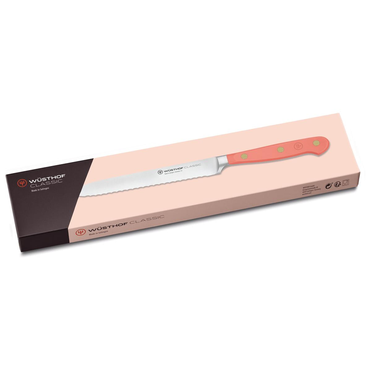 Wusthof Classic Colour Coral Peach Serrated Utility Knife 14cm