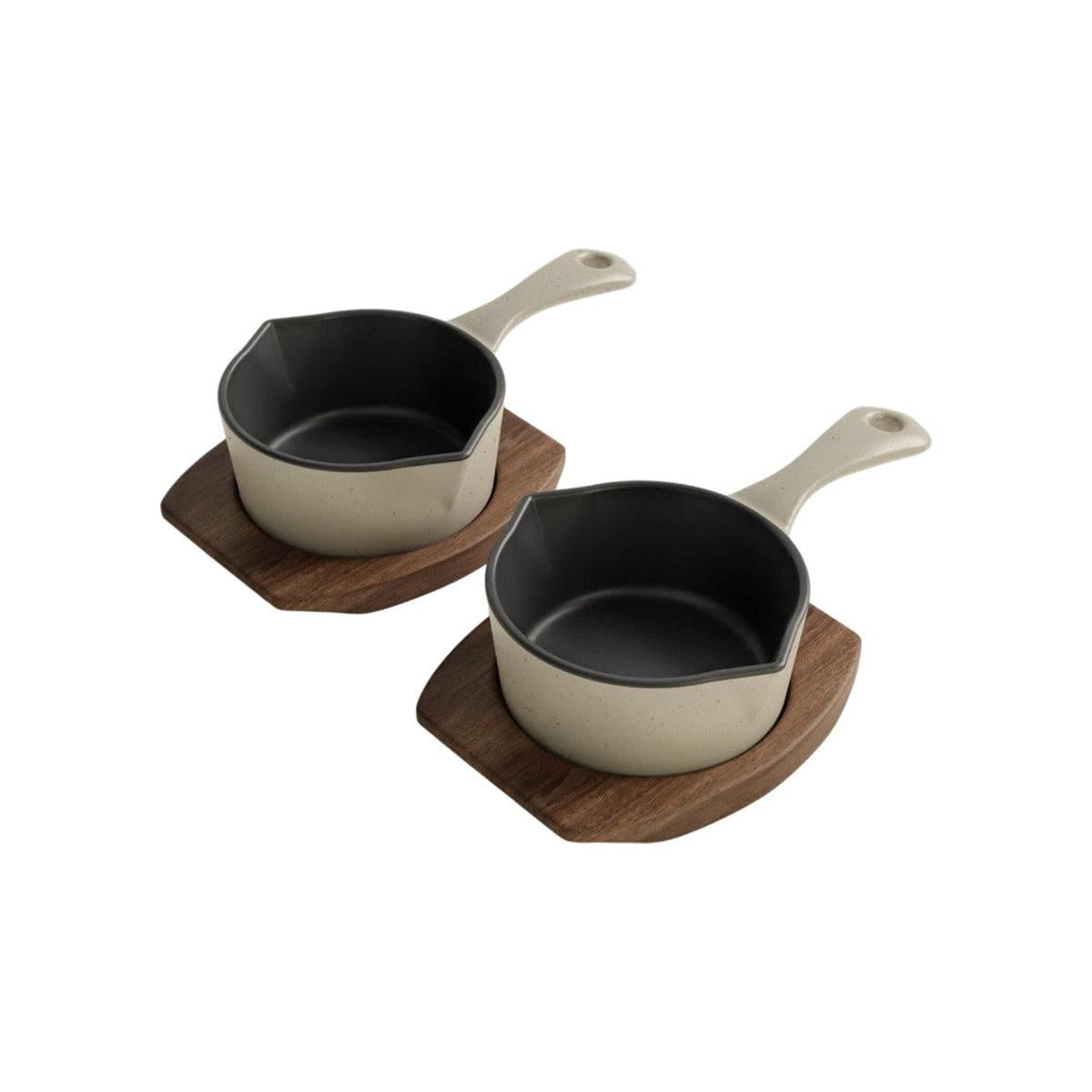 Ironclad Co 10cm Salt Stone Satin Enamel Junior Twin Set