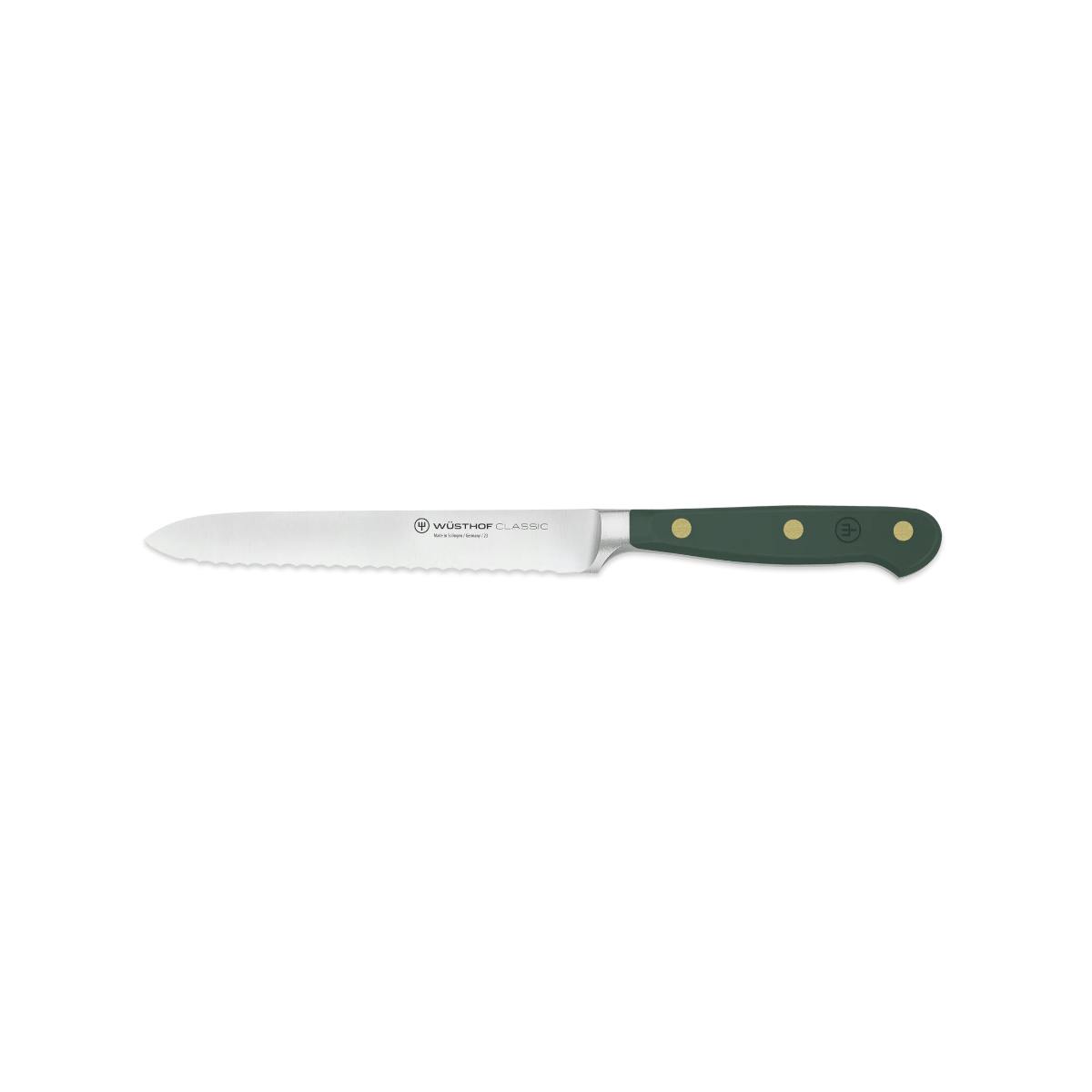 Wusthof Classic Colour Fresh Rosemary Serrated Utility Knife 14cm
