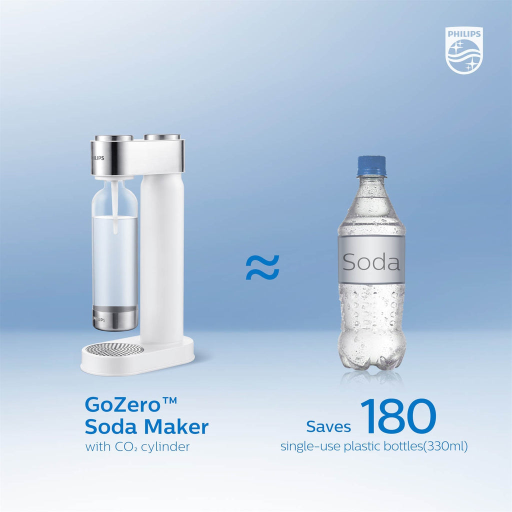 Philips GoZero Soda Maker with PET Bottle White 1L
