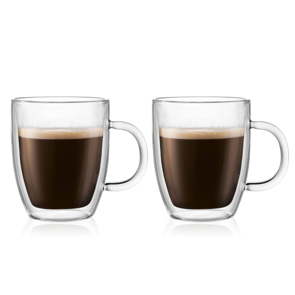 Bodum Bistro Double Wall Mugs with Handle 300ml (Set of 2) | Minimax