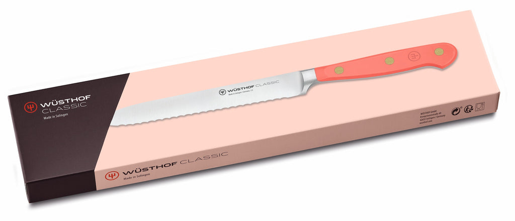 Wusthof Classic Colour Coral Peach Serrated Utility Knife 14cm
