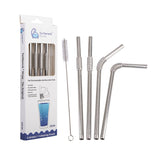 Turtleneck Straw Stainless Steel Flexible Straws Set of 4 with Brush | Minimax