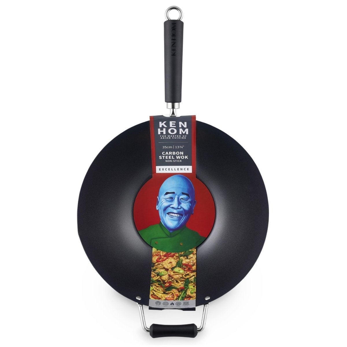 Ken Hom Non-Stick Carbon Steel Wok 35cm | Minimax