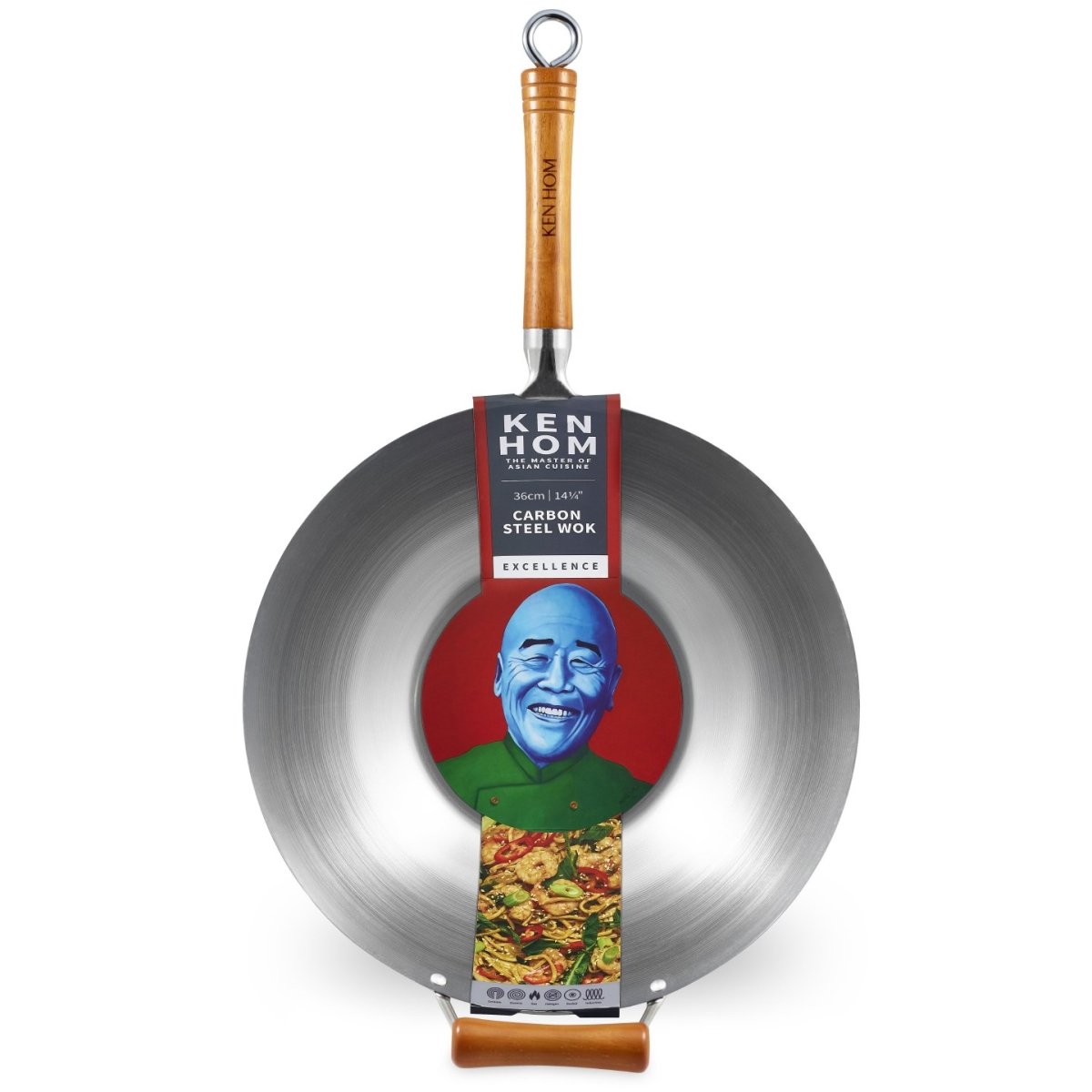 Ken Hom Carbon Steel Wok 36cm | Minimax