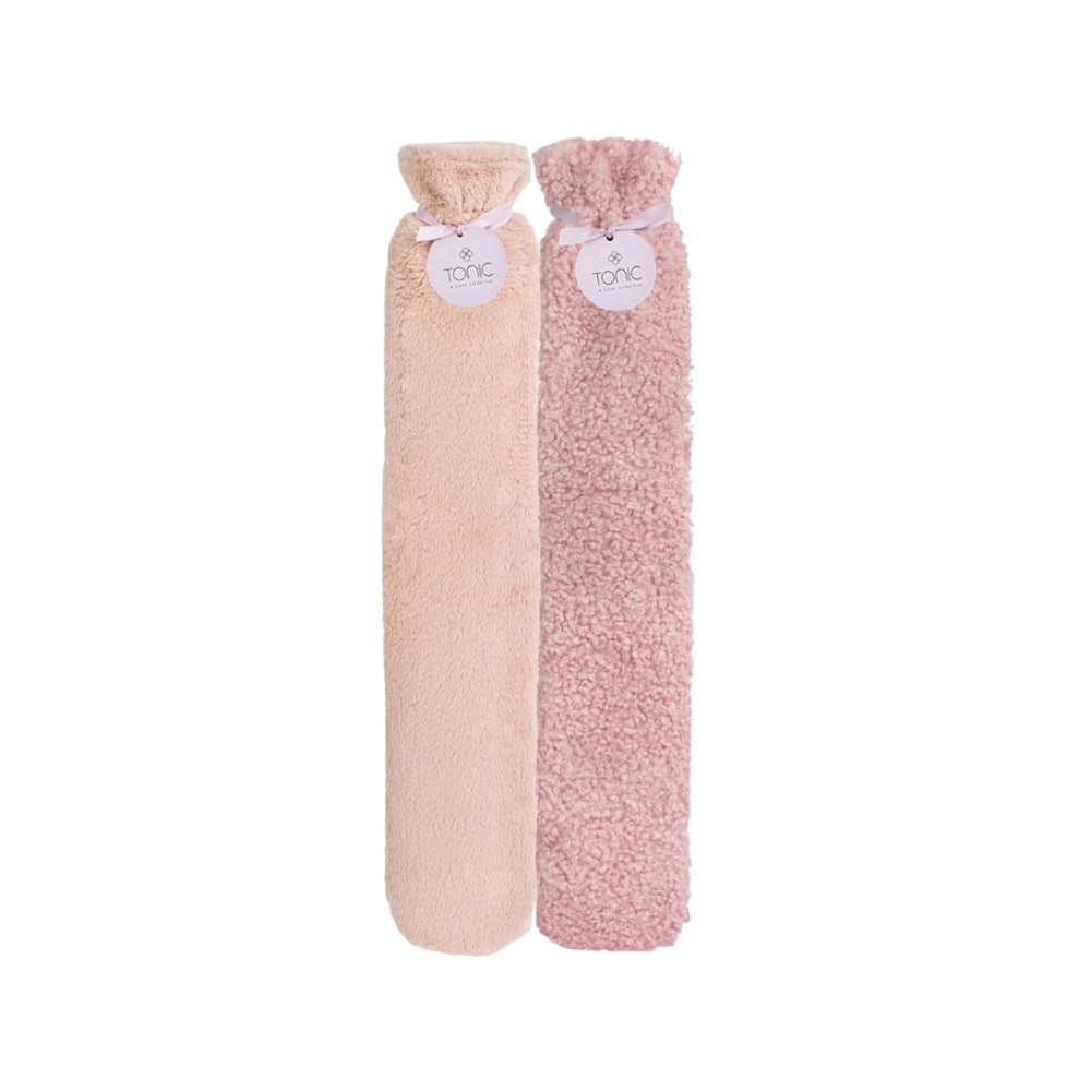 Tonic Long Hot Water Bottles Set of 2 - Boucle Deluxe Rose