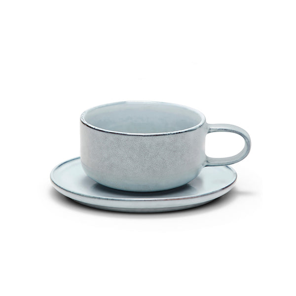 Salt and Pepper Relic Tea Cup and Saucer Blue 260ml | Minimax