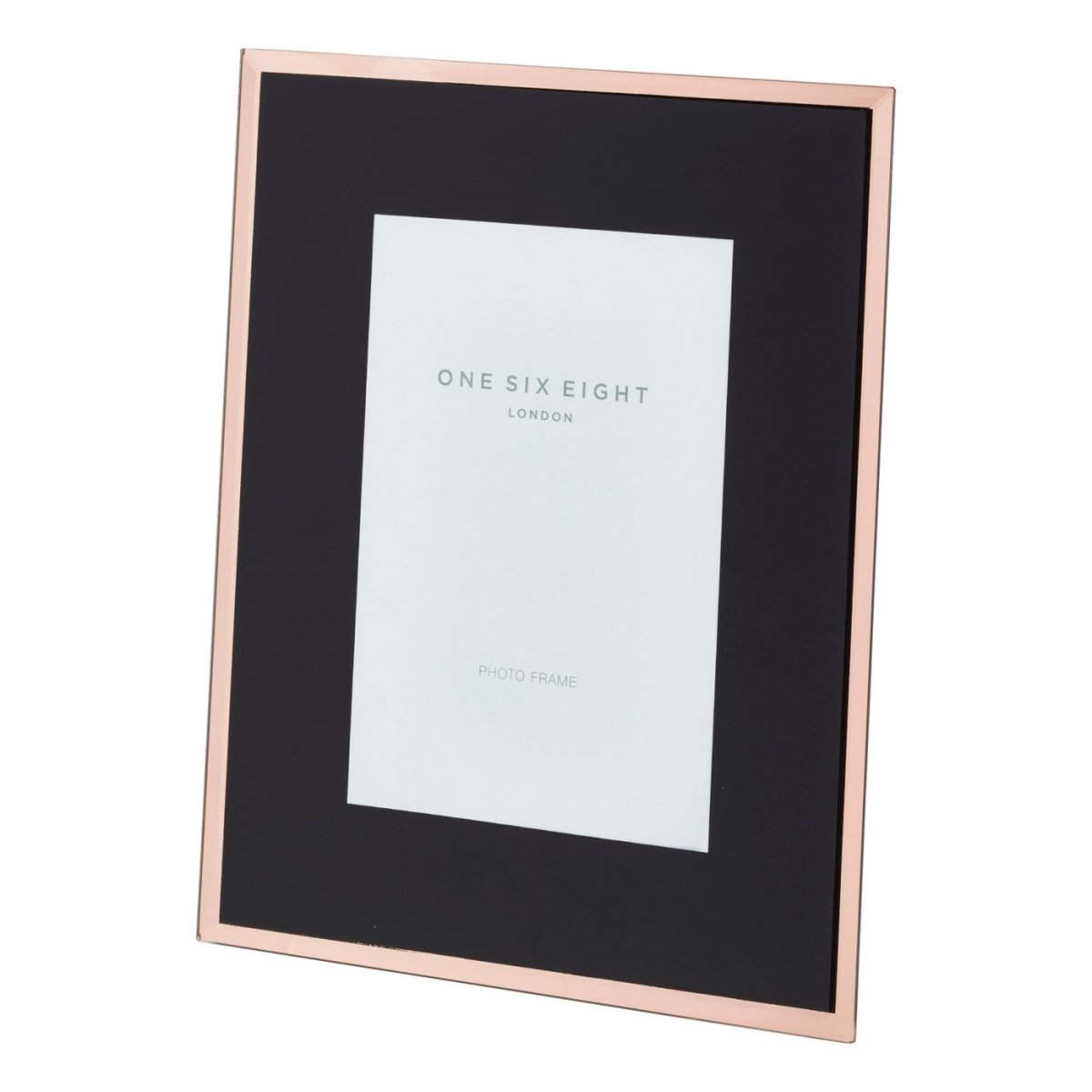 6" x 4" Black and Rose Gold Glass Photo Frame - Minimax