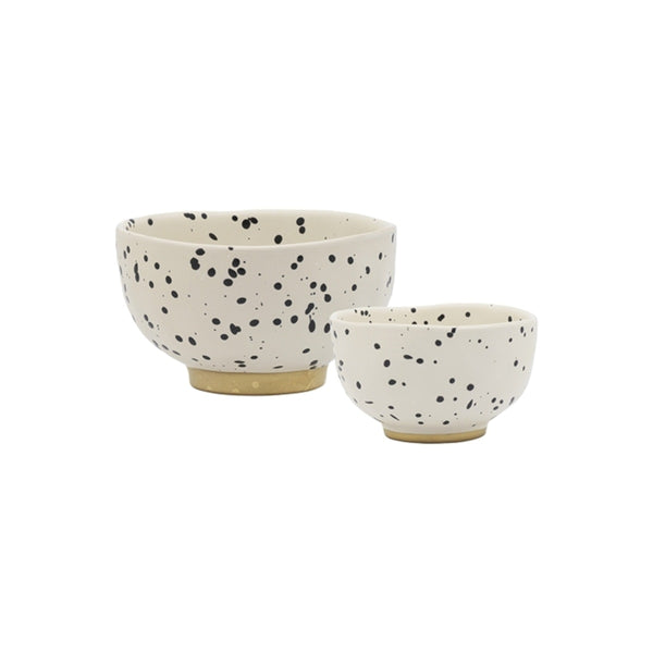 Ecology Speckle  Footed Noodle Bowls Polka 11 & 15cm (Set of 2)