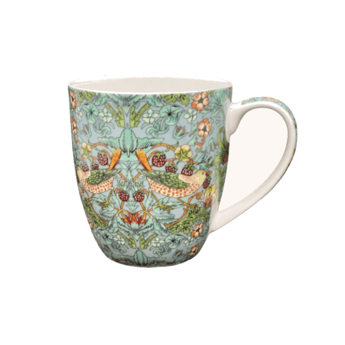Heritage William Morris Strawberry Thief Aqua Bullet Tea Coffee Mug 350ml | Minimax