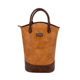 Sachi Faux Leather Two Bottle Wine Tote Tan | Minimax