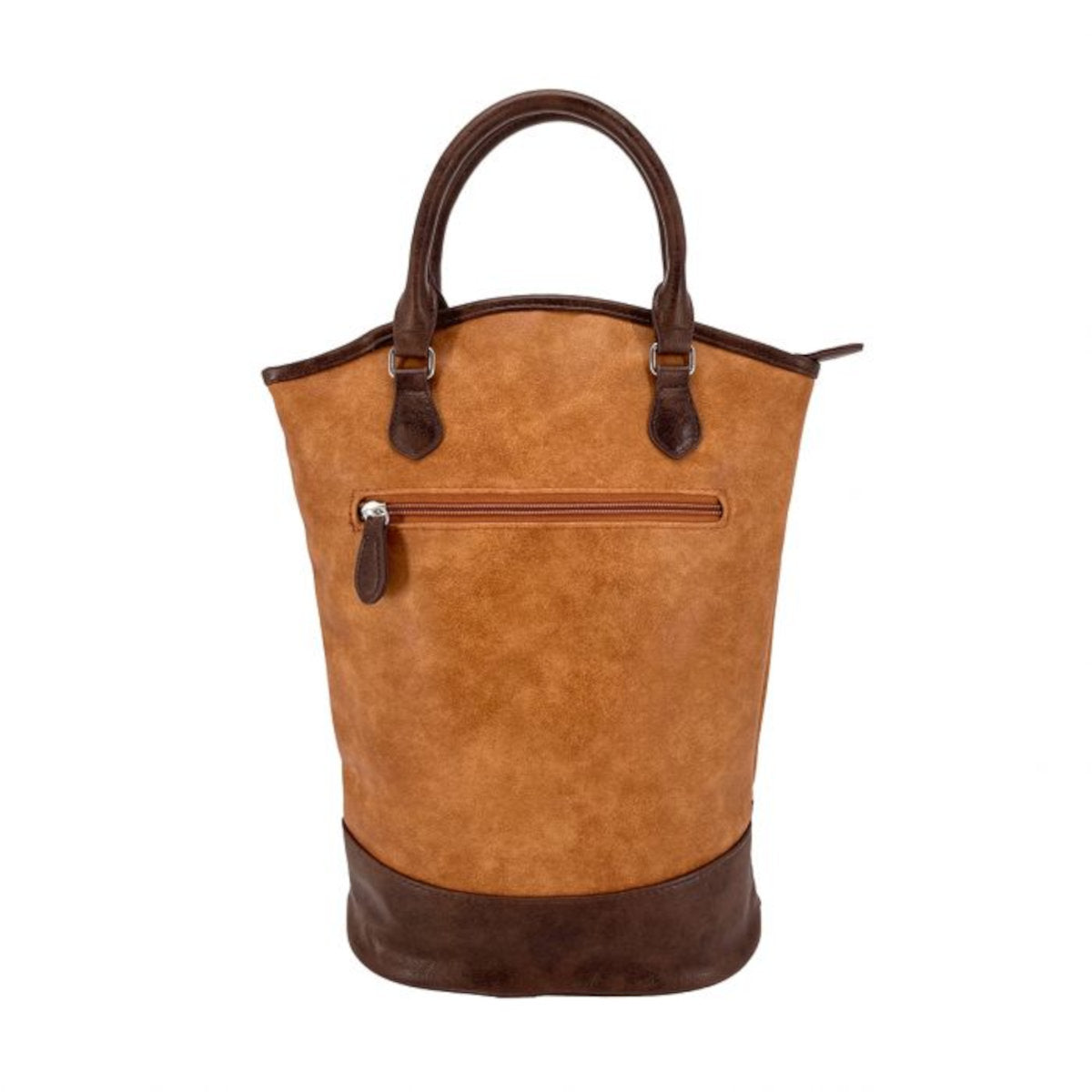 Sachi Faux Leather Two Bottle Wine Tote Tan | Minimax