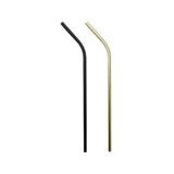 Avanti Stainless Steel Straws with Brush Precious Metal Set of 4 | Minimax