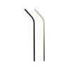 Avanti Stainless Steel Straws with Brush Precious Metal Set of 4 | Minimax