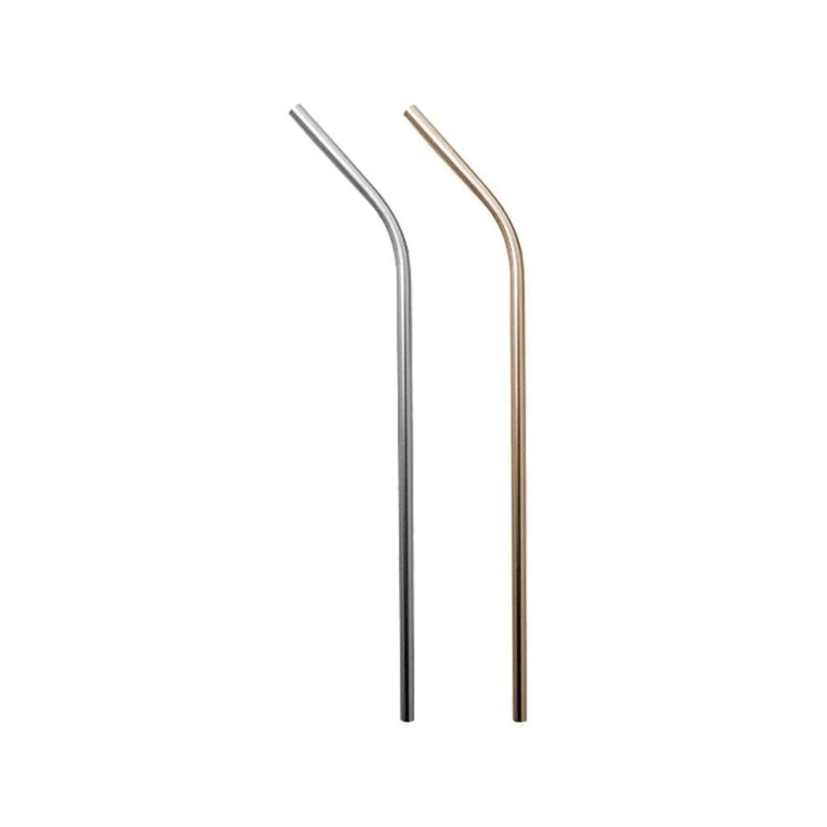 Avanti Stainless Steel Straws with Brush Precious Metal Set of 4 | Minimax
