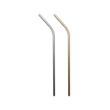 Avanti Stainless Steel Straws with Brush Precious Metal Set of 4 | Minimax