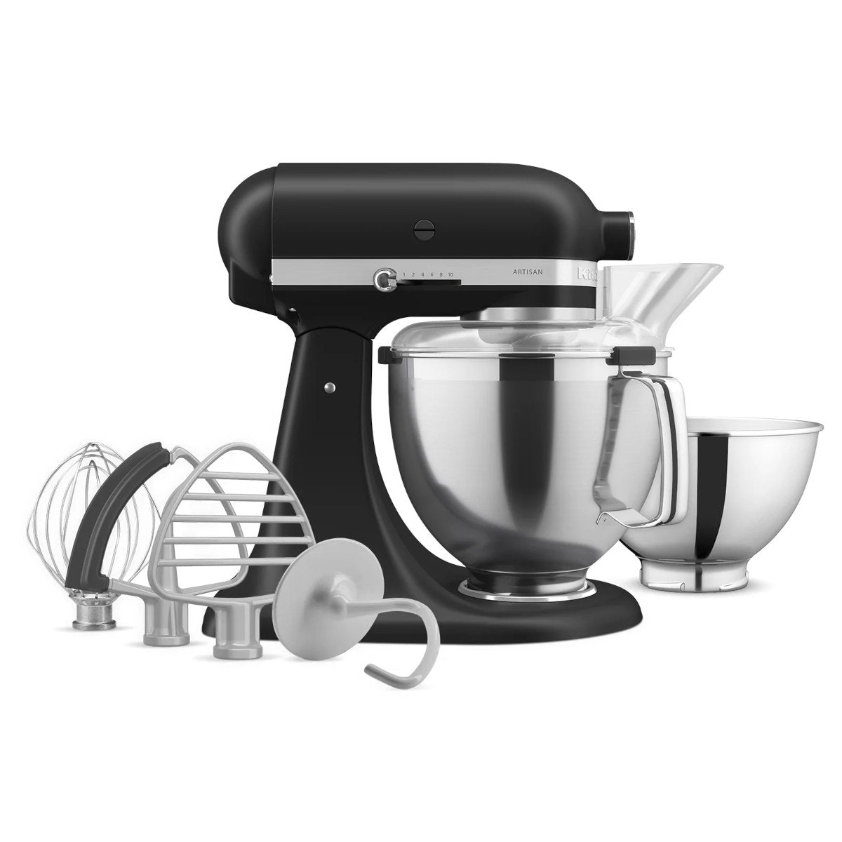 KitchenAid KSM195 Artisan Series Tilt-Head Stand Mixer with Premium Accessory Matte Black 4.8L | Minimax