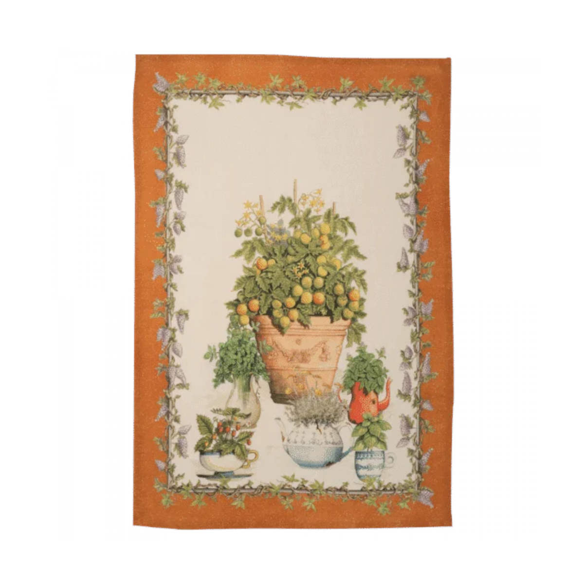 Tessitura Toscana Telerie Balcon Potager Tea Towel Arancio 50 x 70cm