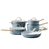 GreenPan Padova cookware in Smokey Blue with stainless steel handles | Minimax