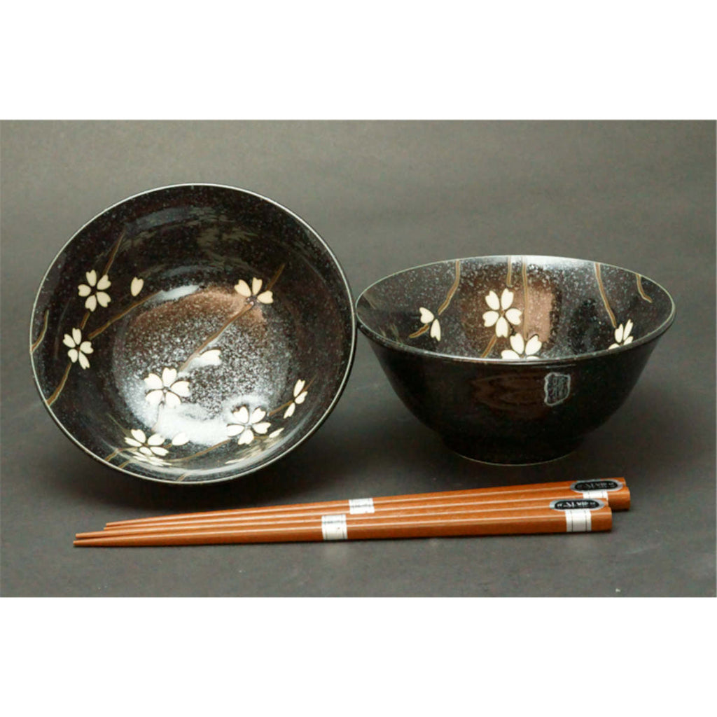 Concept Japan Sousunka Bowl with Chopstick Black Set of 2 | Minimax