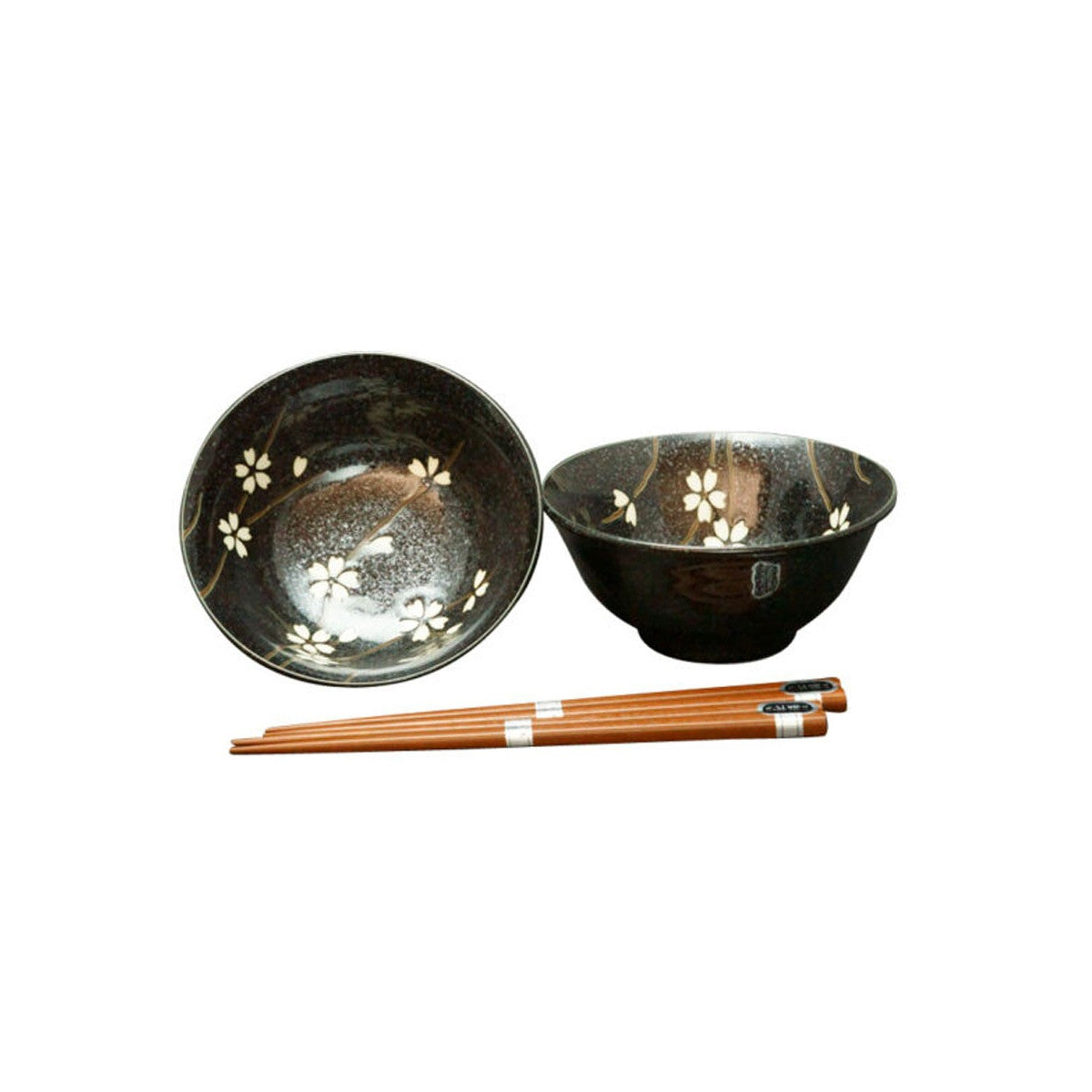 Concept Japan Sousunka Bowl with Chopstick Black Set of 2 | Minimax