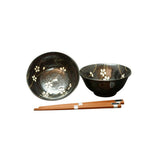 Concept Japan Sousunka Bowl with Chopstick Black Set of 2 | Minimax