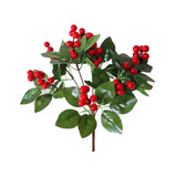 Gala Bunch of Berries and Leaves Spray Red 35cm | Minimax