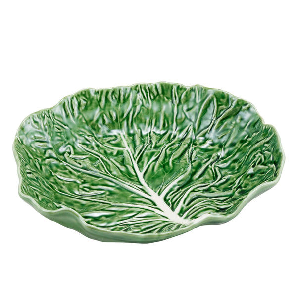 Bordallo Pinheiro Cabbage Shallow Salad Bowl Green 32cm