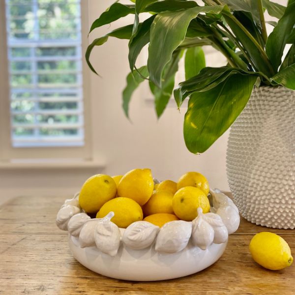 Mediterranean Market Lemon Bowl White 33cm | Minimax