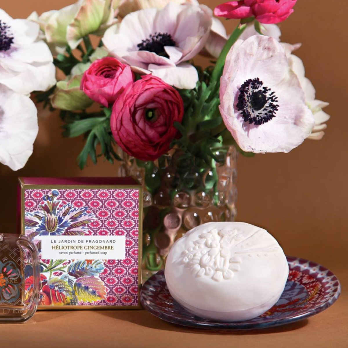 Fragonard Heliotrope Ginger Soap and Dish Set | Minimax