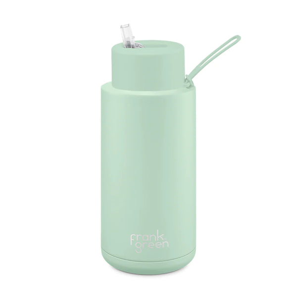 Frank Green Reusable Ceramic Bottle with Straw Lid Mint Gelato 1L | Minimax