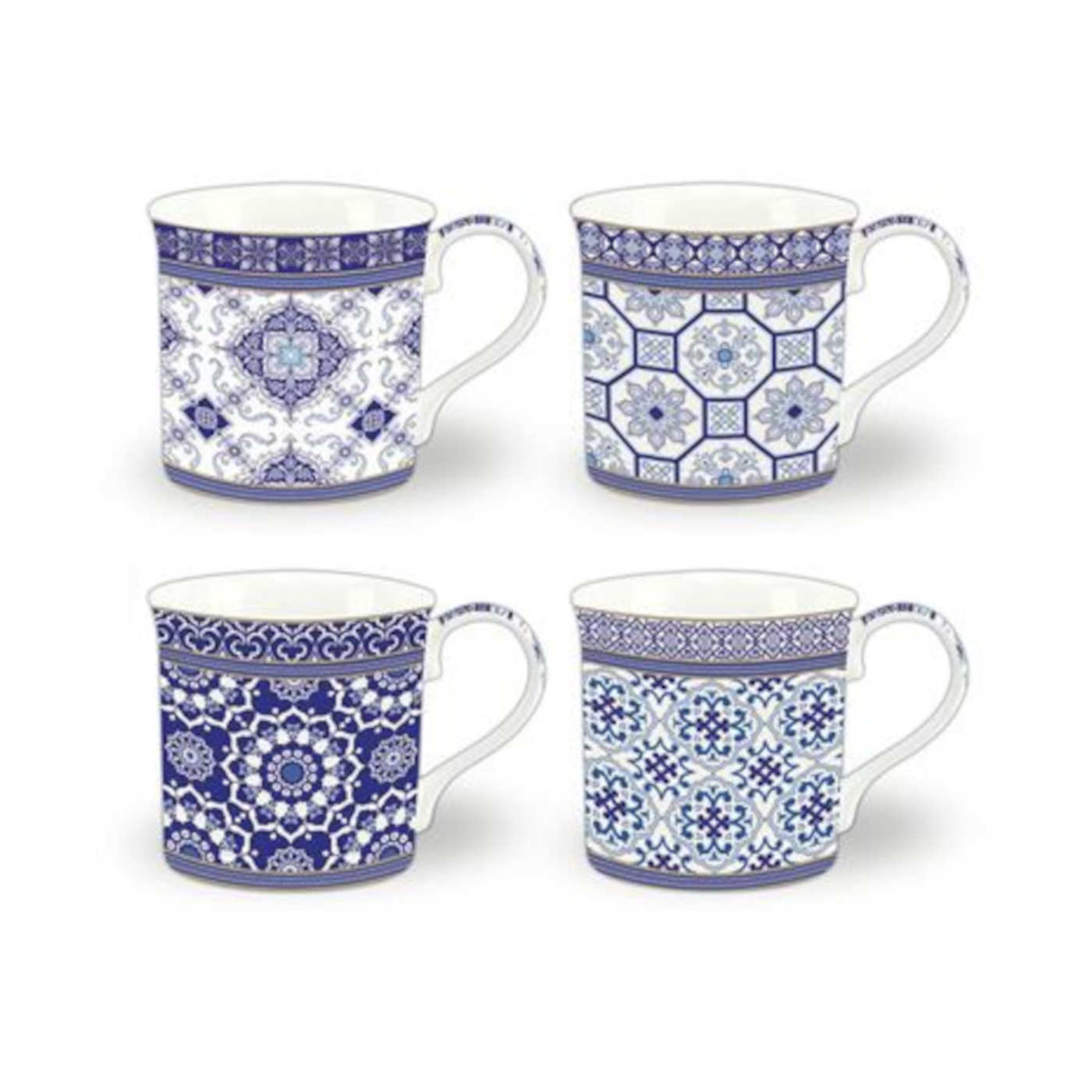 Heritage Venetian Mugs Blue 300ml (Set of 4) | Minimax