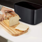 Joseph Joseph Bread Bin with Cutting Board Black | Minimax