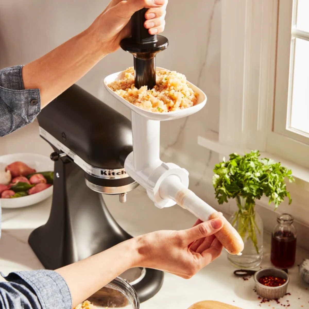 KitchenAid SSAA Sausage Stuffer Attachment Kit Without Food Grinder | Minimax