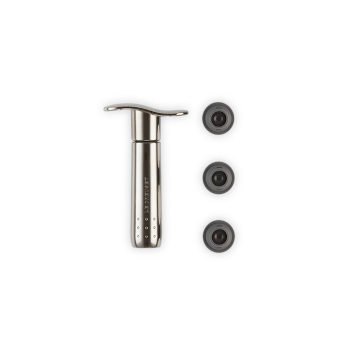 Le Creuset WA 137 Wine Pump with Stoppers Black Nickel | Minimax
