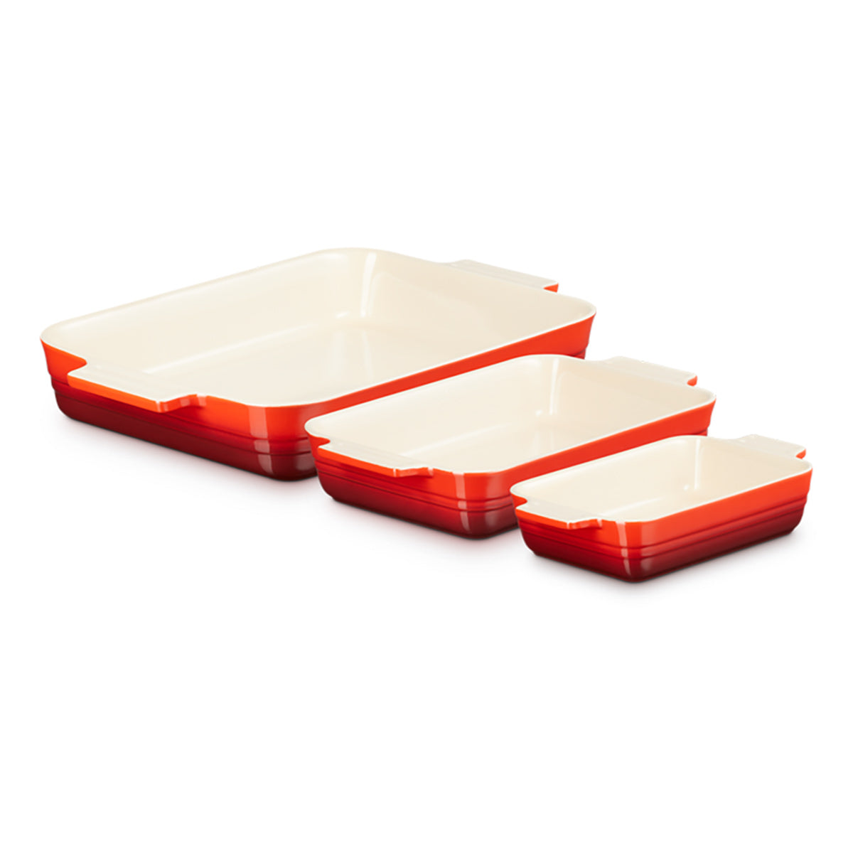 Le Creuset Heritage Rectangular Dish Set Cerise 3 Piece | Minimax