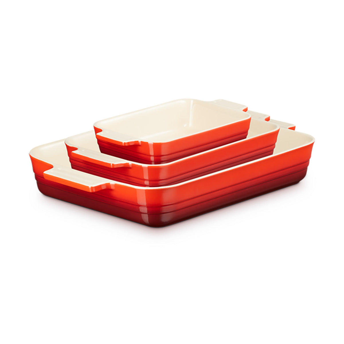 Le Creuset Heritage Rectangular Dish Set Cerise 3 Piece | Minimax